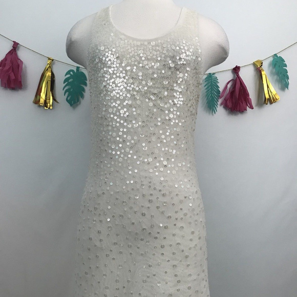 Alice + Olivia Dresses & Skirts - Alice + olivia sequin sheer white dress sz-S